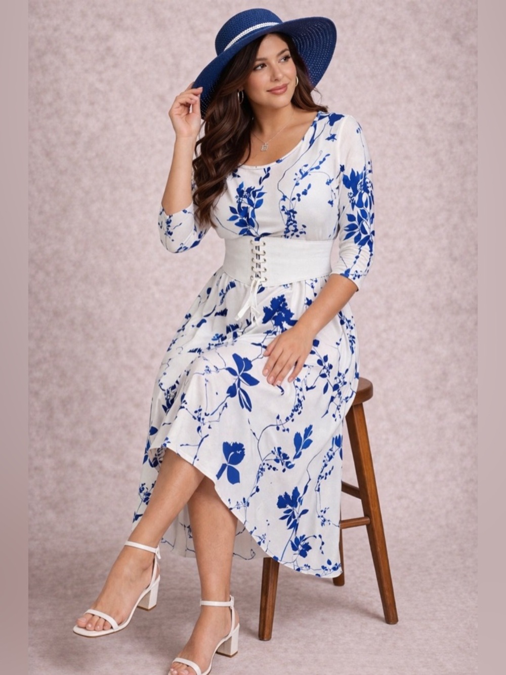🔥5/$30🔥 Blue Floral Midi Dress | Size S